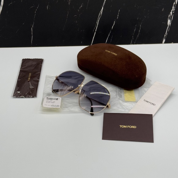 NEW TOM FORD TF785 28B WOMEN OVERSIZED SUNGLASSES TOM FORD TARA FT0785/S 28B - Picture 12 of 12